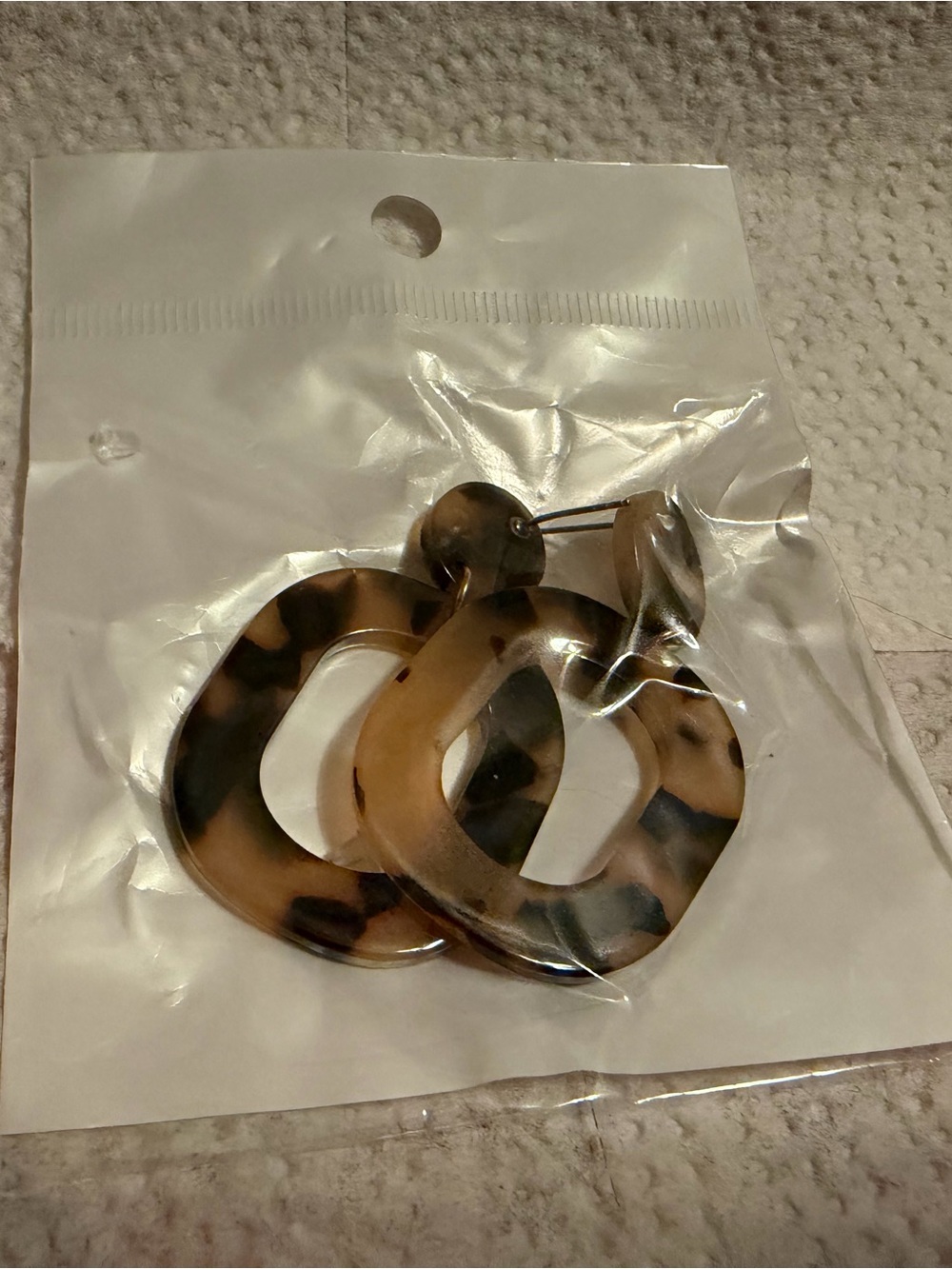 Anthropologie Tortoiseshell Hoop Statement Earrings - Brown Black NEW NWT